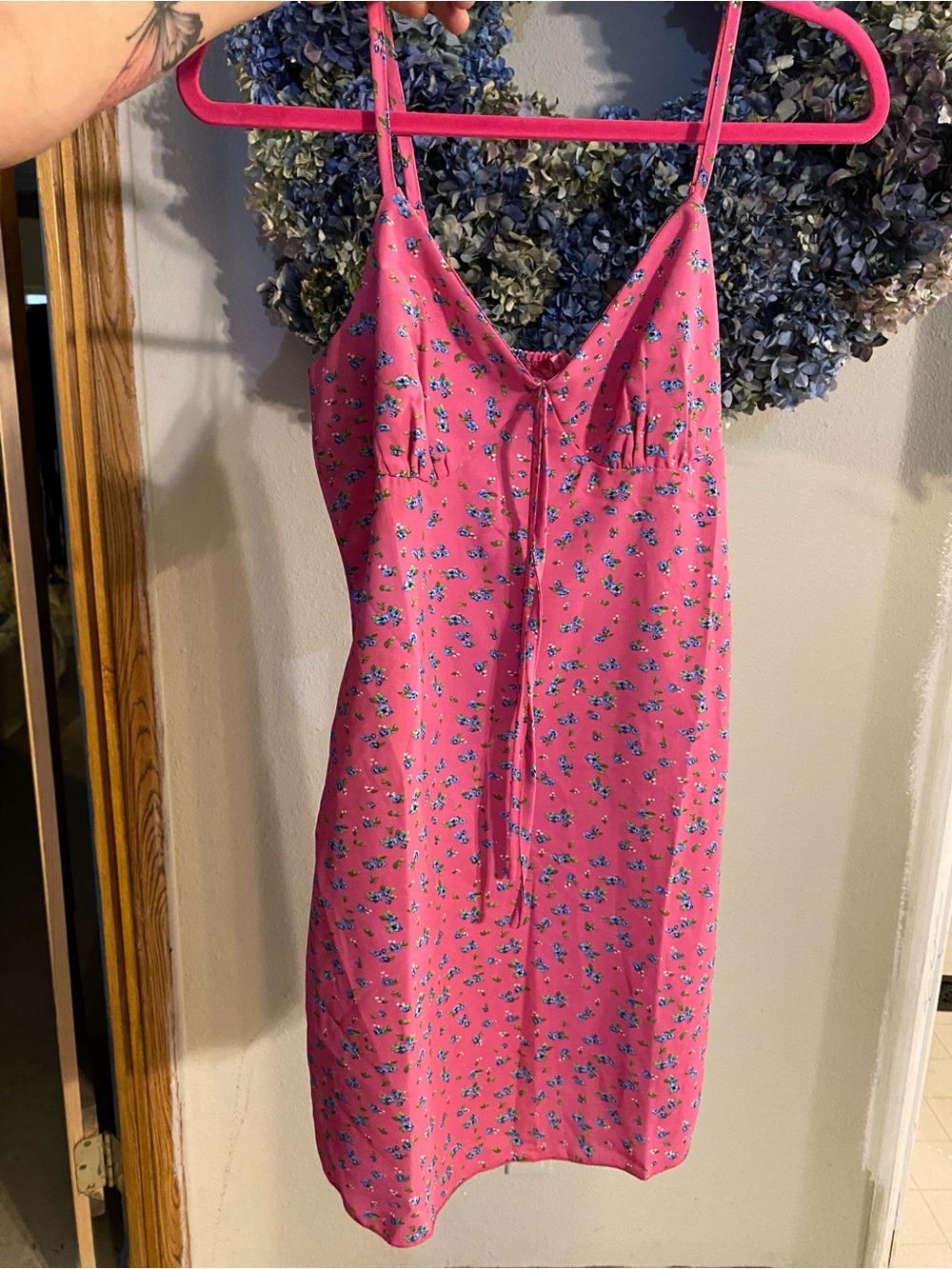 New pink floral dress